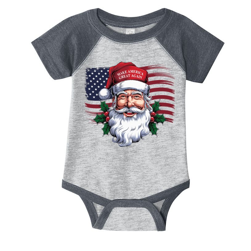 Make A Christmas Great Again Xmas Trump Maga Pajamas Santa Us Flag Infant Baby Jersey Bodysuit