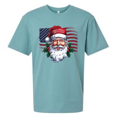 Make A Christmas Great Again Xmas Trump Maga Pajamas Santa Us Flag Sueded Cloud Jersey T-Shirt