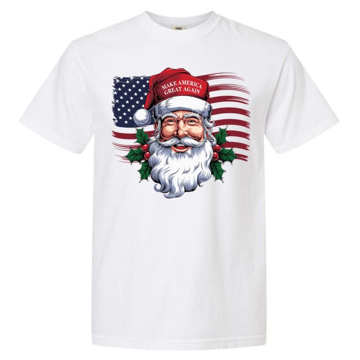 Make A Christmas Great Again Xmas Trump Maga Pajamas Santa Us Flag Garment-Dyed Heavyweight T-Shirt