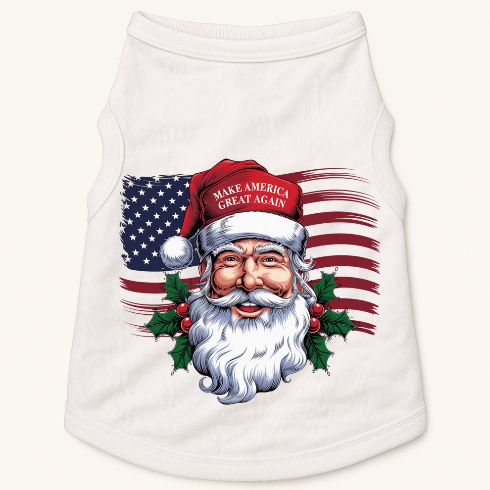 Make A Christmas Great Again Xmas Trump Maga Pajamas Santa Us Flag Doggie Tank