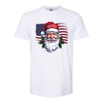 Make A Christmas Great Again Xmas Trump Maga Pajamas Santa Us Flag Softstyle CVC T-Shirt