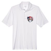 Make A Christmas Great Again Xmas Trump Maga Pajamas Santa Us Flag Men's Origin Performance Pique Polo