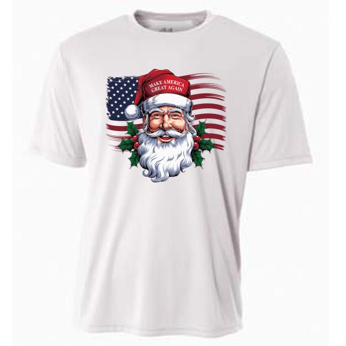 Make A Christmas Great Again Xmas Trump Maga Pajamas Santa Us Flag Cooling Performance Crew T-Shirt