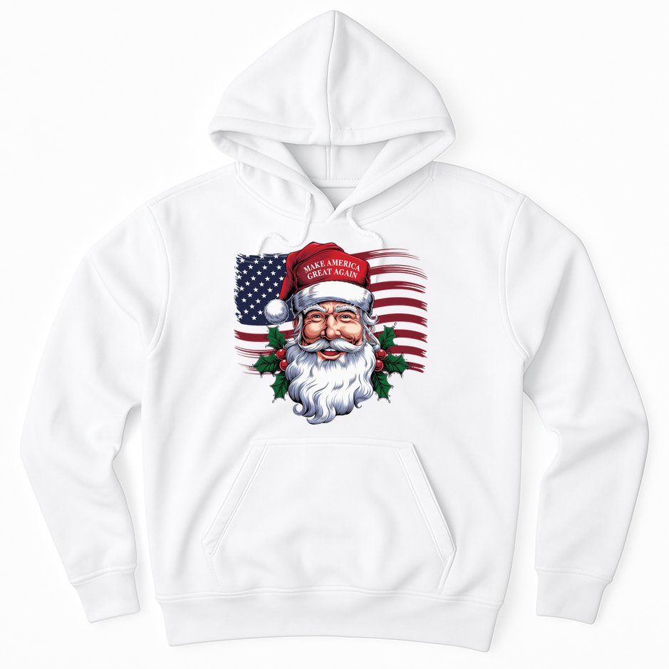 Make A Christmas Great Again Xmas Trump Maga Pajamas Santa Us Flag Hoodie