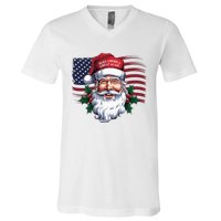 Make A Christmas Great Again Xmas Trump Maga Pajamas Santa Us Flag V-Neck T-Shirt