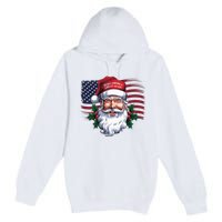 Make A Christmas Great Again Xmas Trump Maga Pajamas Santa Us Flag Premium Pullover Hoodie