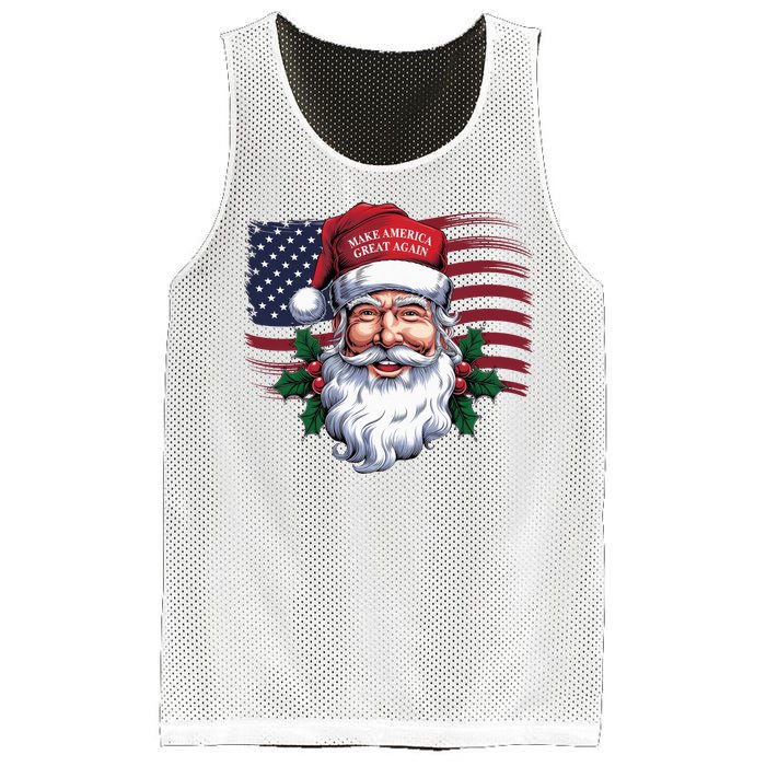 Make A Christmas Great Again Xmas Trump Maga Pajamas Santa Us Flag Mesh Reversible Basketball Jersey Tank