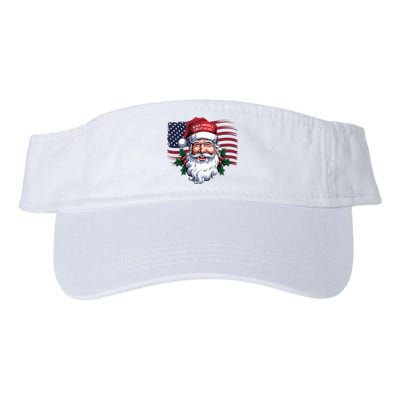 Make A Christmas Great Again Xmas Trump Maga Pajamas Santa Us Flag Valucap Bio-Washed Visor