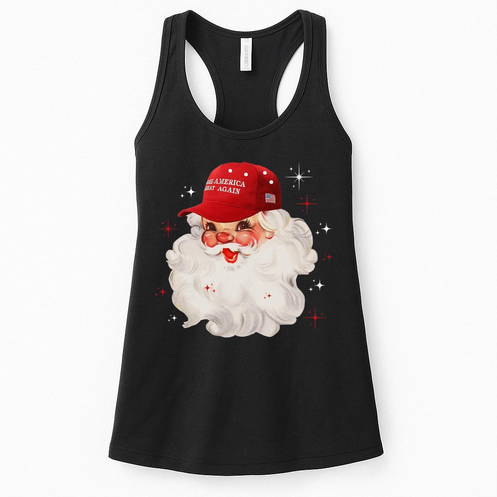 Make A Christmas Great Again Xmas Trump Maga Pajamas Santa Womens Tank Top