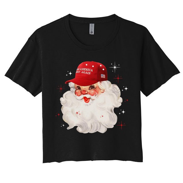 Make A Christmas Great Again Xmas Trump Maga Pajamas Santa Crop Top