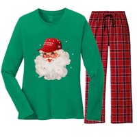 Make A Christmas Great Again Xmas Trump Maga Pajamas Santa Women's Long Sleeve Flannel Pajama Set 