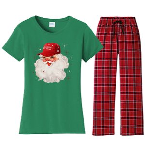 Make A Christmas Great Again Xmas Trump Maga Pajamas Santa Women's Flannel Pajama Set