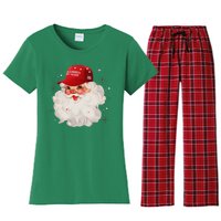 Make A Christmas Great Again Xmas Trump Maga Pajamas Santa Women's Flannel Pajama Set