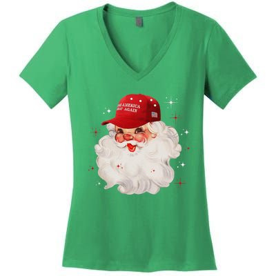 Make A Christmas Great Again Xmas Trump Maga Pajamas Santa Women's V-Neck T-Shirt