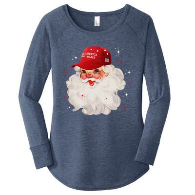 Make A Christmas Great Again Xmas Trump Maga Pajamas Santa Women's Perfect Tri Tunic Long Sleeve Shirt