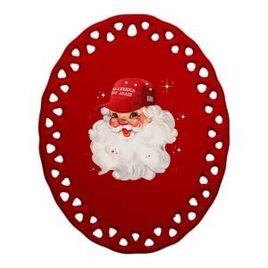 Make A Christmas Great Again Xmas Trump Maga Pajamas Santa Ceramic Oval Ornament