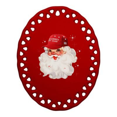 Make A Christmas Great Again Xmas Trump Maga Pajamas Santa Ceramic Oval Ornament