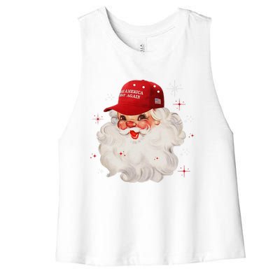 Make A Christmas Great Again Xmas Trump Maga Pajamas Santa Women's Racerback Cropped Tank