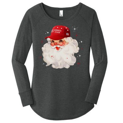 Make A Christmas Great Again Xmas Trump Maga Pajamas Santa Women's Perfect Tri Tunic Long Sleeve Shirt