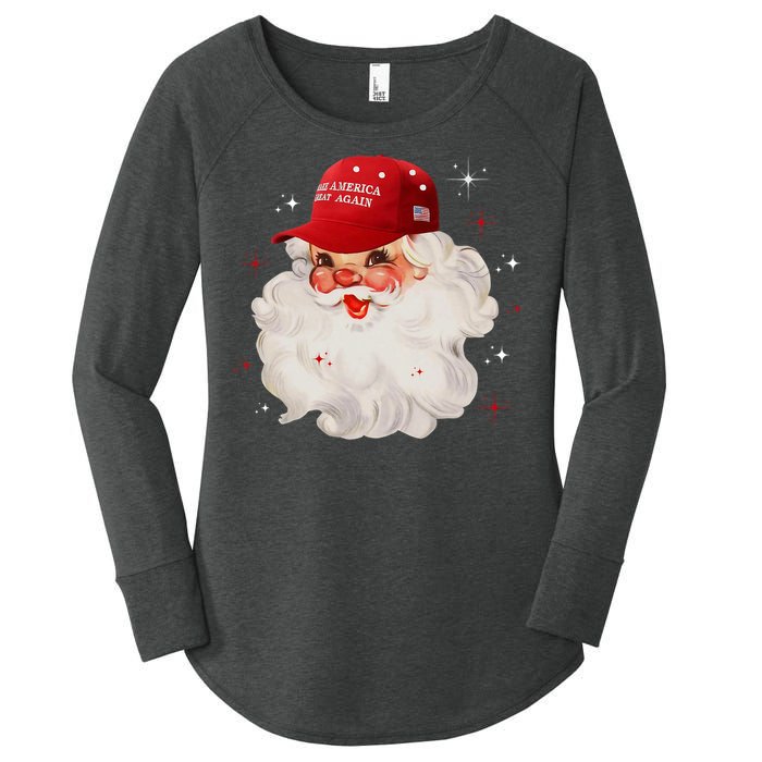 Make A Christmas Great Again Xmas Trump Maga Pajamas Santa Women's Perfect Tri Tunic Long Sleeve Shirt