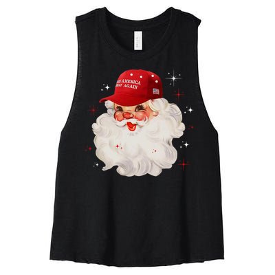 Make A Christmas Great Again Xmas Trump Maga Pajamas Santa Women's Racerback Cropped Tank