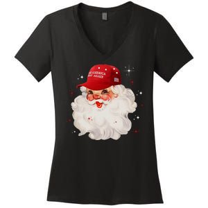 Make A Christmas Great Again Xmas Trump Maga Pajamas Santa Women's V-Neck T-Shirt