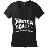Mountains Are Calling Space Splash Big Thunder Theme Park Women's V-Neck T-Shirt