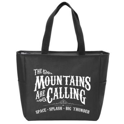 Mountains Are Calling Space Splash Big Thunder Theme Park Zip Tote Bag