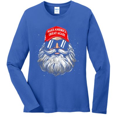 Make A Christmas Great Again Xmas Trump Santa Pajamas Ladies Long Sleeve Shirt