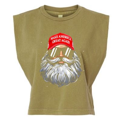 Make A Christmas Great Again Xmas Trump Santa Pajamas Garment-Dyed Women's Muscle Tee