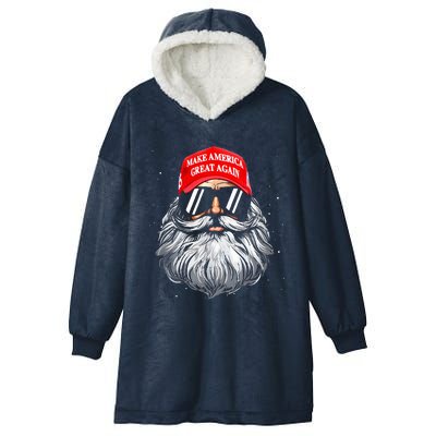 Make A Christmas Great Again Xmas Trump Santa Pajamas Hooded Wearable Blanket