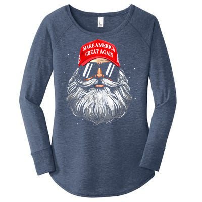 Make A Christmas Great Again Xmas Trump Santa Pajamas Women's Perfect Tri Tunic Long Sleeve Shirt