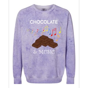 Musician And Chocolate Fan Music Notes Chocolatier Gift Colorblast Crewneck Sweatshirt