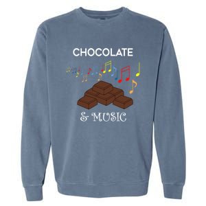 Musician And Chocolate Fan Music Notes Chocolatier Gift Garment-Dyed Sweatshirt