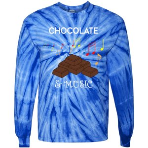 Musician And Chocolate Fan Music Notes Chocolatier Gift Tie-Dye Long Sleeve Shirt