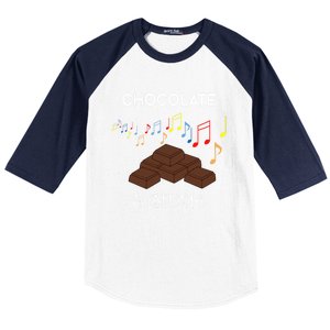 Musician And Chocolate Fan Music Notes Chocolatier Gift Baseball Sleeve Shirt