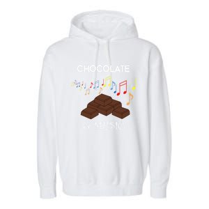 Musician And Chocolate Fan Music Notes Chocolatier Gift Garment-Dyed Fleece Hoodie