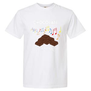 Musician And Chocolate Fan Music Notes Chocolatier Gift Garment-Dyed Heavyweight T-Shirt