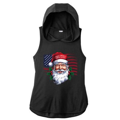 Make A Christmas Great Again Xmas Trump Maga Pajamas Santa Ladies PosiCharge Tri-Blend Wicking Draft Hoodie Tank