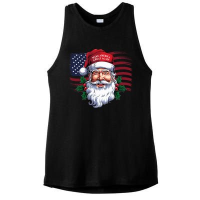 Make A Christmas Great Again Xmas Trump Maga Pajamas Santa Ladies PosiCharge Tri-Blend Wicking Tank