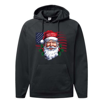 Make A Christmas Great Again Xmas Trump Maga Pajamas Santa Performance Fleece Hoodie