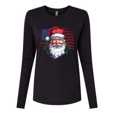 Make A Christmas Great Again Xmas Trump Maga Pajamas Santa Womens Cotton Relaxed Long Sleeve T-Shirt