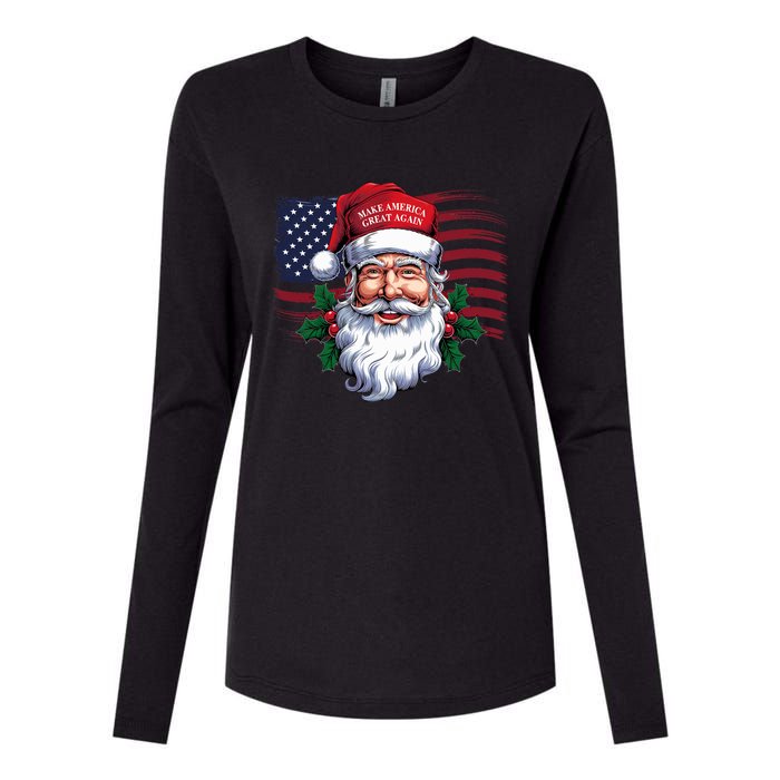 Make A Christmas Great Again Xmas Trump Maga Pajamas Santa Womens Cotton Relaxed Long Sleeve T-Shirt