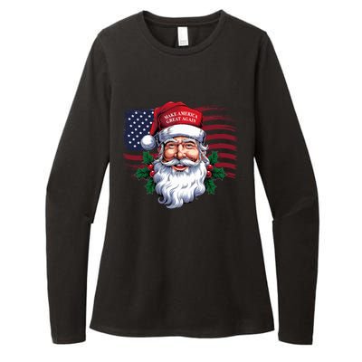 Make A Christmas Great Again Xmas Trump Maga Pajamas Santa Womens CVC Long Sleeve Shirt