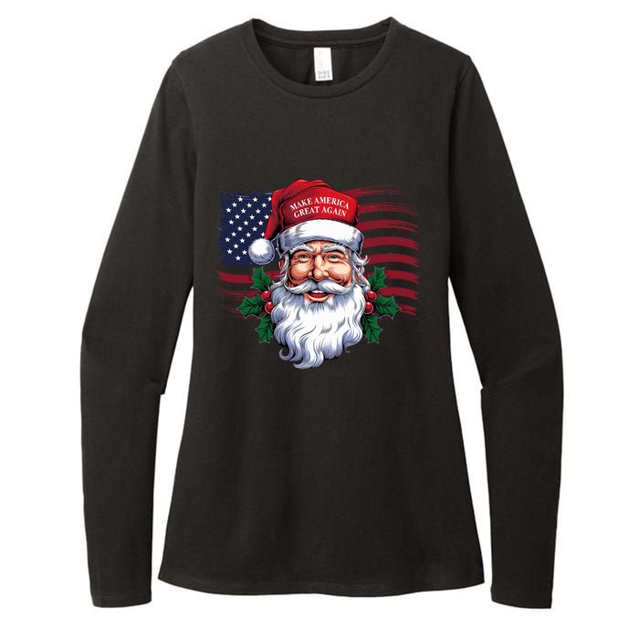 Make A Christmas Great Again Xmas Trump Maga Pajamas Santa Womens CVC Long Sleeve Shirt