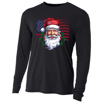 Make A Christmas Great Again Xmas Trump Maga Pajamas Santa Cooling Performance Long Sleeve Crew