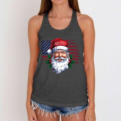 Make A Christmas Great Again Xmas Trump Maga Pajamas Santa Women's Knotted Racerback Tank