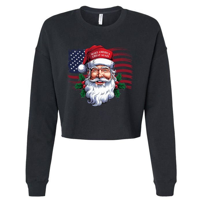 Make A Christmas Great Again Xmas Trump Maga Pajamas Santa Cropped Pullover Crew