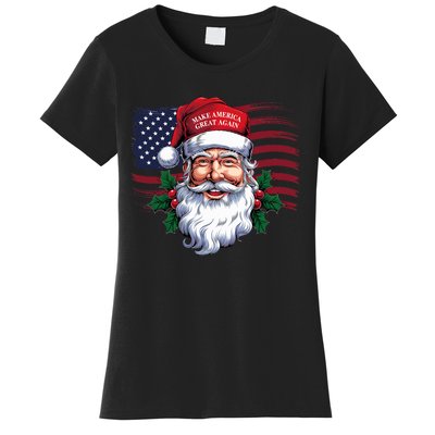 Make A Christmas Great Again Xmas Trump Maga Pajamas Santa Women's T-Shirt