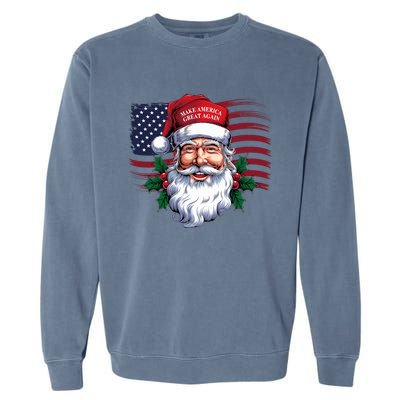 Make A Christmas Great Again Xmas Trump Maga Pajamas Santa Garment-Dyed Sweatshirt